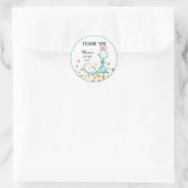 *~* Blue Dragon Glitter Baby Girl Shower Bedankt Ronde Sticker (Tas)
