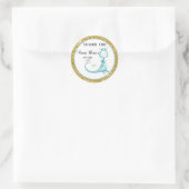 *~* Blue Dragon Glitter Baby shower Dank u Ronde Sticker (Tas)