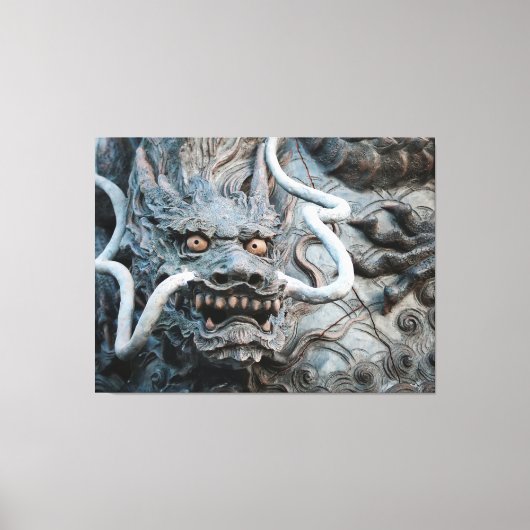 Blue Dragon Guardian van Kyoto-reisfoto's Canvas Afdruk (Voorkant)