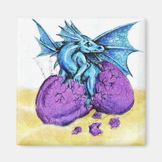 Blue Dragon Hatching Magneet (Voorkant)