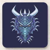 Blue Dragon Head Fantasy Bier Onderzetter (Voorkant)