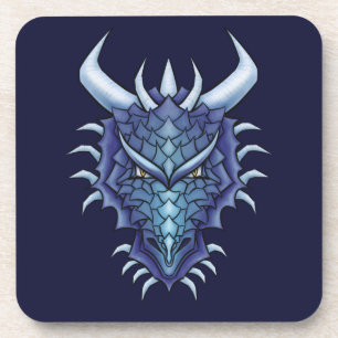 Blue Dragon Head Fantasy Bier Onderzetter