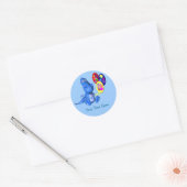 Blue Dragon Holding Balloons Cute Sticker (Envelop)