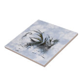 Blue Dragon Illustratie met wolken en water Tegeltje (Zijkant)