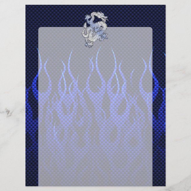 Blue Dragon in Chrome Carbon racing vlammen (Voorkant)