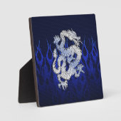 Blue Dragon in Chrome Carbon racing vlammen Fotoplaat (Voorkant)