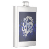 Blue Dragon in Chrome Carbon racing vlammen Heupfles (Rechts)