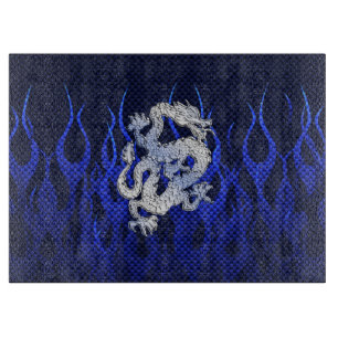 Blue Dragon in Chrome Carbon racing vlammen Snijplank