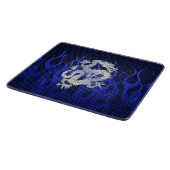 Blue Dragon in Chrome Carbon racing vlammen Snijplank (Hoek)