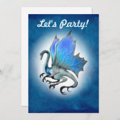 Blue Dragon Invitation Kaart (Voorkant / Achterkant)