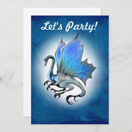 Blue Dragon Invitation Kaart (Voorkant / Achterkant)