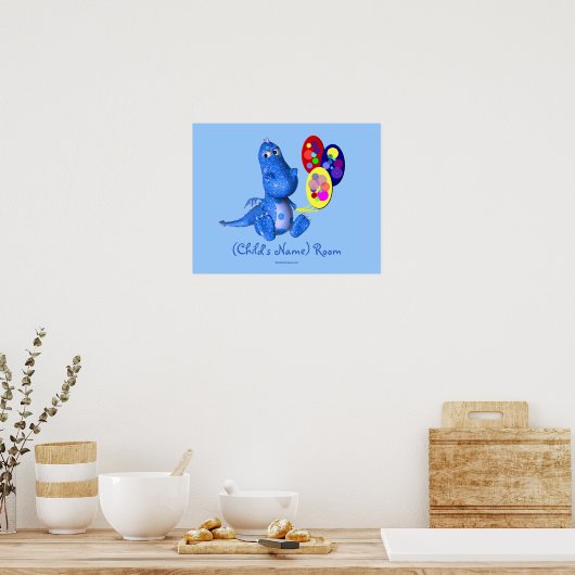 Blue Dragon Kinder Room Specialized Wall Poster (Keuken)