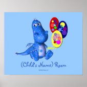 Blue Dragon Kinder Room Specialized Wall Poster (Voorkant)