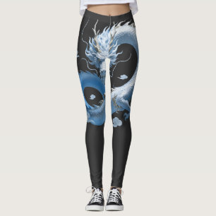 Blue Dragon Kunst   Mythische Fantasie Esthetiek   Leggings