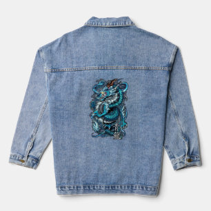 Blue Dragon Legend Japans grafisch Denim Jacket