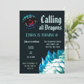 Blue Dragon Magische Betoverde Achtste Verjaardag Kaart (Staand voorkant)