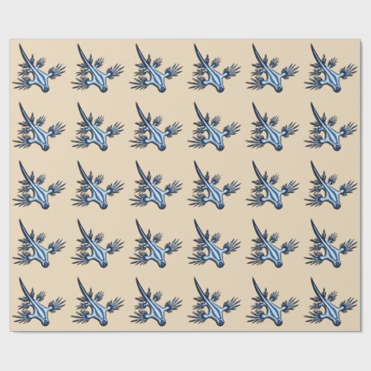 Blue Dragon Nudibranch Cadeaupapier (Vlak)