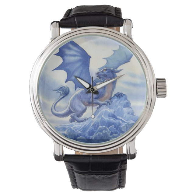 Blue Dragon op een bergtop Horloge (Voorkant)