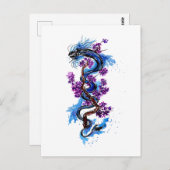 Blue Dragon Paars Blossom Briefkaart (Voorkant / Achterkant)