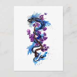 Blue Dragon Paars Blossom Briefkaart