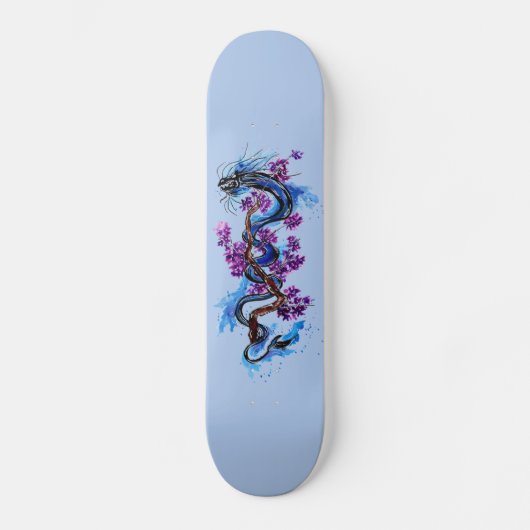 Blue Dragon Paars Blossom Persoonlijk Skateboard (Voorkant)