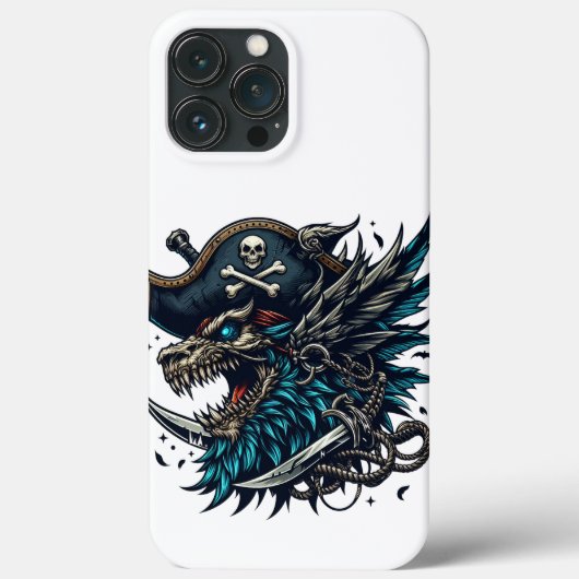Blue Dragon Pirate iPhone 13 Pro Max Hoesjes (Achterkant)