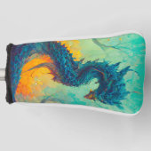 Blue Dragon Putter Hoesje, wit Golfheadcover (Voorkant)