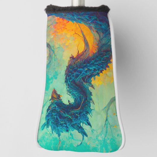 Blue Dragon Putter Hoesje, wit Golfheadcover (Draai 90)