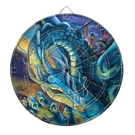Blue Dragon Rider Dartbord (Voorkant)