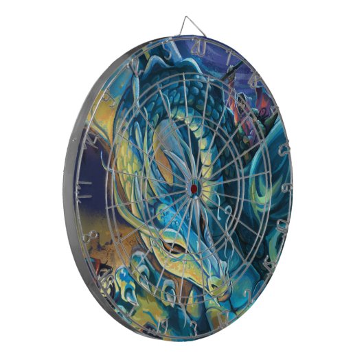 Blue Dragon Rider Dartbord (Voorkant Links)