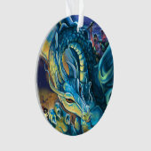 Blue Dragon Rider Ornament (voorkant)