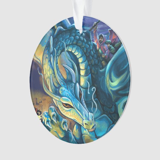 Blue Dragon Rider Ornament (voorkant)