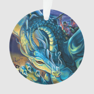 Blue Dragon Rider Ornament