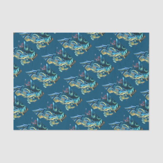 Blue Dragon Rider Tissuepapier (Voorkant)