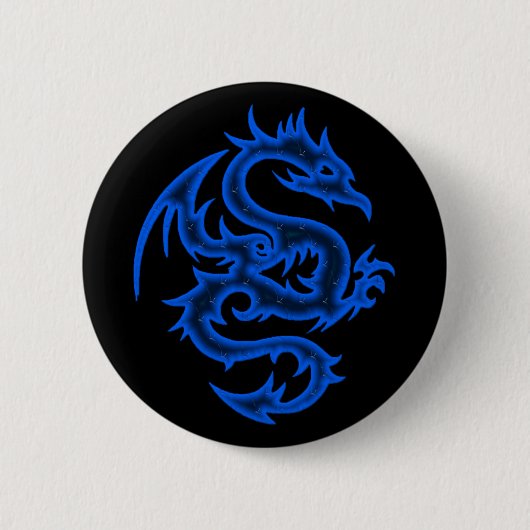 BLUE DRAGON RONDE BUTTON 5,7 CM (Voorkant)