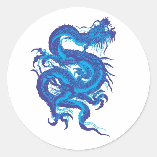 blue.dragon ronde sticker (Voorkant)