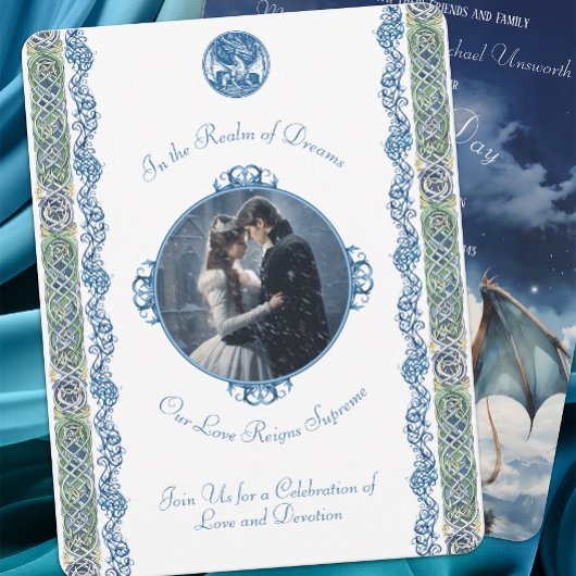 Blue Dragon RSVP Keltische bruiloft uitnodiging