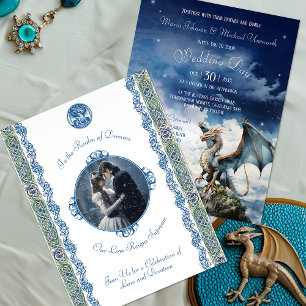 Blue Dragon RSVP Keltische bruiloft uitnodiging