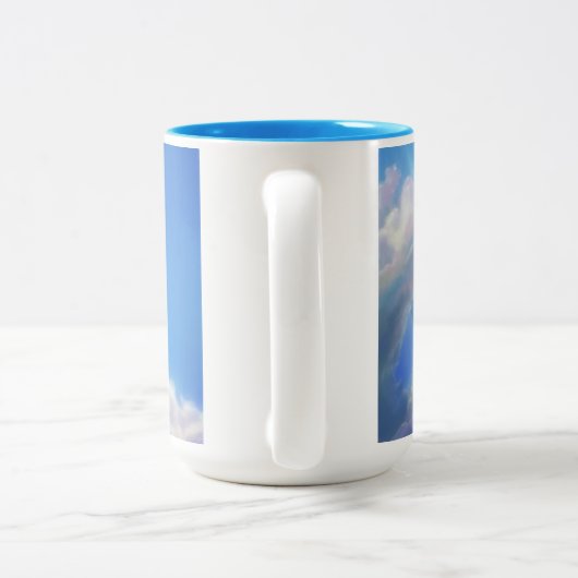 Blue Dragon Soaring Skies  Tweekleurige Koffiemok (Handvat)