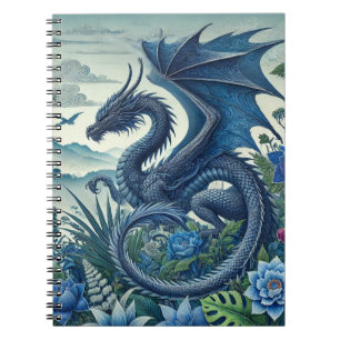Blue Dragon Spiral Notitieboek fantasiethema