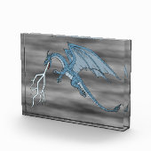 Blue Dragon Spitting Lightning Fotoblokken (Rechts)