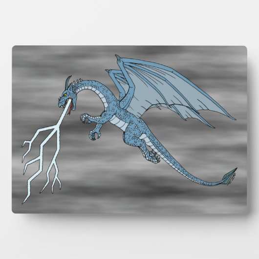 Blue Dragon Spitting Lightning Fotoplaat (voorkant)