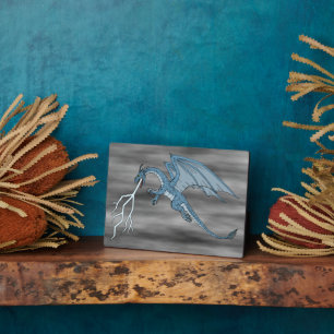 Blue Dragon Spitting Lightning Fotoplaat