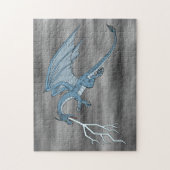 Blue Dragon Spitting Lightning Legpuzzel (Verticaal)