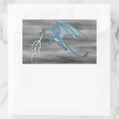 Blue Dragon Spitting Lightning Rechthoekige Sticker (Tas)