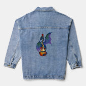 Blue Dragon Sunburst Gitaar Muziek Denim Jacket (Achterkant)