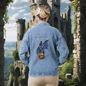Blue Dragon Sunburst Gitaar Muziek Denim Jacket
