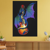 Blue Dragon Sunburst gitaarmuziek Canvas Afdruk (Insitu (Woonkamer))