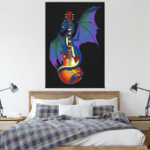 Blue Dragon Sunburst gitaarmuziek Canvas Afdruk (Insitu (Slaapkamer))