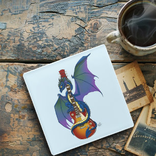 Blue Dragon Sunburst gitaarmuziek Glazen Onderzetter